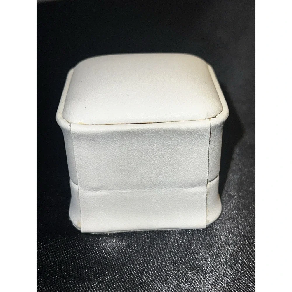 Brand new White Faux Leather Earring Gift Box – Hinged Presentation Box